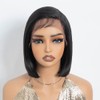 NOBLE Lace Front Bob Wigs Side Part Straight Bob Wig Dark Brown Short Wig 10 Inch Side Part Black Wigs for Women Daily Wear.