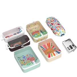 Compression Packing Cubes for Travel, 7 Set Natural Life Expandable Mesh Luggage Organizers, Waterproof Expandable/Compression Bags Bohemia Travel Packing Cubes with Clear Toiletry Bag