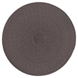 Brown Placemats Set of 4 Round Braided Placemats Plastic Woven Place Mat Heat Resistant Non-Slip Tablemats for Kitchen Dining Tables,15 Inches