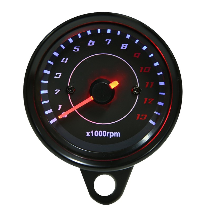 DC 12V Universal Motorcycle LED Backlight Tachometer Electronic Tach Meter