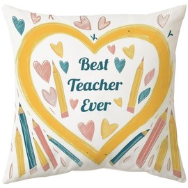 Cirzone Teacher Gifts for Women -18x18Inch Throw Pillow Cover Unique Best Teacher Gifts with Gift Box Perfect Birthday Teacher Thanksgiving Gifts for Home Sofa Decor