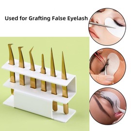 LIXIMMAZN Acrylic Tweezers Holder, 6 Holes Tweezers Stand Display Organizer for Eyelash Extension Supplies Accessories Grafting Beauty Tools (6 Holes White)