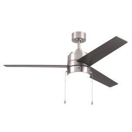 Ethen 52-Inch Ceiling Fan with Ultra-Quiet, Energy-Efficient Motor, Reversible 3-Speed Settings, Modern 3-Blade Design, Pull-Chain Control, ETL Listed for Apartments and Rental Spaces (Brushed Nichel)