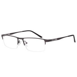 Jcerki Photochromic Gray Reading Glasses +4.50 Strength Half Frame Men Eyeglasses