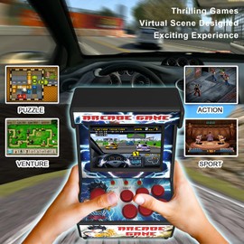 Golden Security Mini Arcade Game Machine 156 Classic Handheld Games Portable Machine for Kids&Adults with 2.8" Eye-Protected Colorful Screen&Rechargeable Battery (RHAC06)