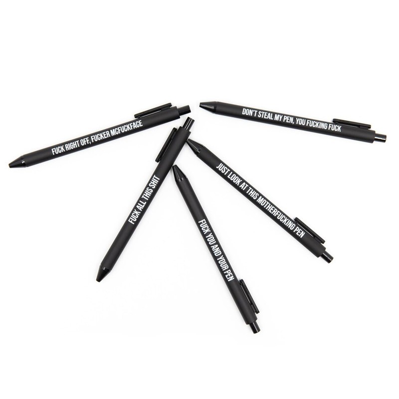 Jxueych 7pcs Funny Ballpoint Pens Daily Different Swear Word Weekend