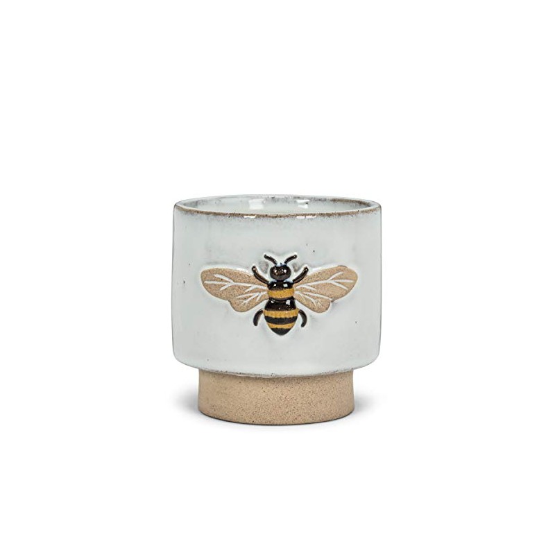 Abbott Collection Medium Single Emboss Bee Planter-4" H