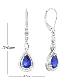 Starnny Infinity Earrings 925 Silver Hanging Hoop Earrings Dangle Women with 3A Zirconia for Women, White Gold, Cubic Zirconia