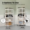 HOMEDANT House White 5-Tier Metal Rolling Cart Shelf Rack Casters