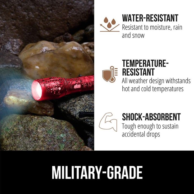 GORILLA GRIP Powerful LED Tactical Flashlight, 750 FT High Lumens