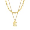 Bestyle E Initial Letter Necklace Gold Layered Necklace for Women