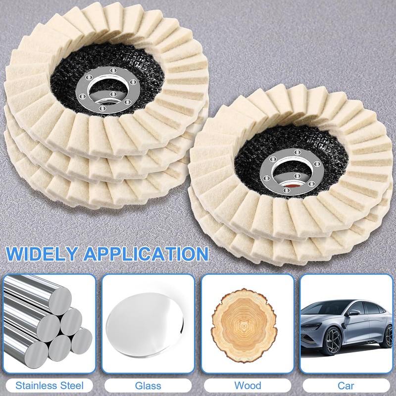 8 Pcs Wool Polishing Wheel Disc and Polishing Compounds Set,