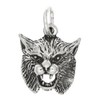 LGU Sterling Silver Oxidized One Sided Bobcat Head Charm
