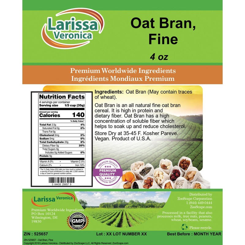 Oat Bran, Fine (4 oz, ZIN: 525657)
