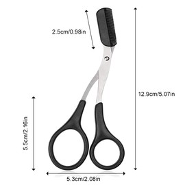 Jitnga Pack of 2 Eyebrow Scissors with Removable Eyebrow Comb - Beauty Eyebrow Scissors Trimmer Scissors with Comb for Shortening Eyebrows and Eyelashes for Men and Women (Black and Pink)