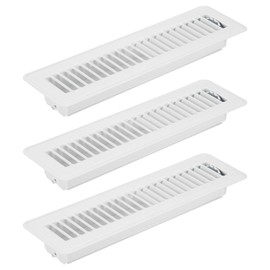 PATIKIL 12 x 2 Inch Floor Register, 3pcs Heavy Duty Air Vent Cover Steel Adjustable Decor Vents Easy Adjust Floor Grates for Sidewall Home Office, White