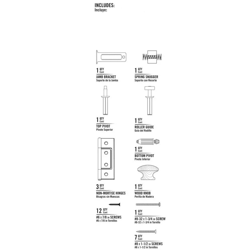 Everbilt 28 in. Bi-Fold Closet One Door Hardware Set No