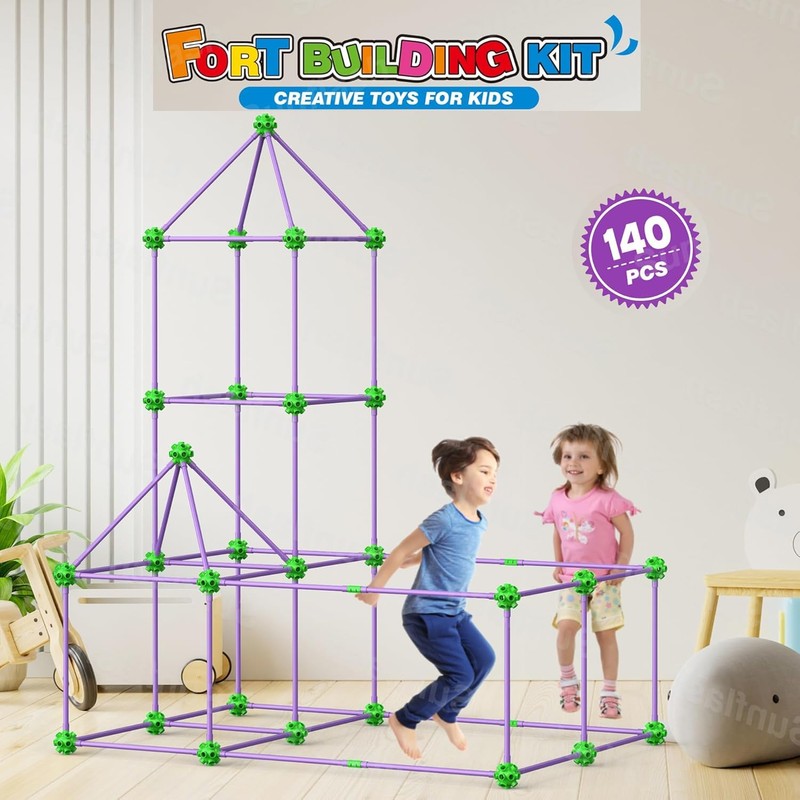 140 PCS Fort Building Kit for Kids Age 4-10, Den