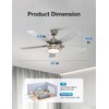 warmiplanet Ceiling Fan with Lights Remote Control, 52 Inch, Brushed