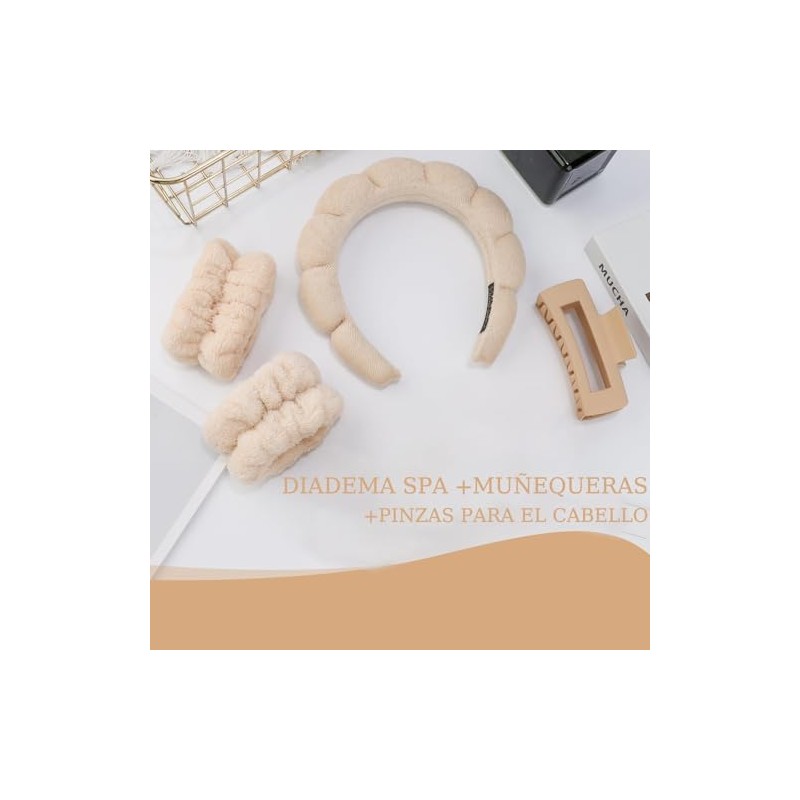 GeorgeX: 4 diademas de esponja y 2 muñequeras para maquillaje