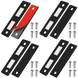 Mardatt 4Set 30Lb Magnetic Door Catch, Stainless Steel Black Cabinet Magnets Door Magnet with Screws for Kitchen Bathroom Cupboard Wardrobe Drawer Latch(2.68” x 0.67”)