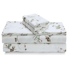 Tribeca Living 100% Cotton King Pillowcase Set, Ultra-Soft Portuguese Flannel Bedding, Envelope Closure, 170-GSM Cozy Flannel, Two Pillowcases, Harmony