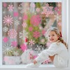 JarThenaAMCS 9 Sheets Christmas Winter Window Cling Stickers Glitter Pink