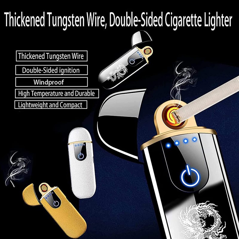 Electric Lighter, Smart USB Rechargeable, Mini Touch Ignition Windproof Flameless