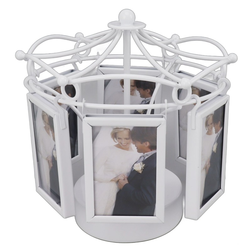 Rotating Photo Display Frame Multifunctional Removable Stable Metal Desktop Photo