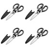 Pack of 4 Black Kitchen Poultry Multi Use Scissors: Bottle