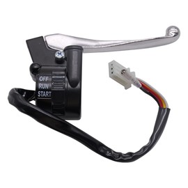JDLLONG PW50 Left Right Brake Lever Throttle Housing Start Switch Fit for Yamaha PW50 PY50 Peewee Y-Zinger Motorcycle Dirt Bike with Black Hand Grip Set & Front and Rear Brake Cable