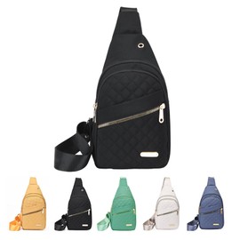 Tolmaiertu Bum Bag Women's Crossbody Bag Shoulder Bag for Men and Women Casual Shoulder Bag Large Capacity Sling Bag Chest Bag for Sports Travel Hiking, black