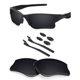 BlazerBuck Anti-salt Polarized Replacement Lenses & Sock Kit for Oakley Half Jacket 2.0 XL OO9154 - Black