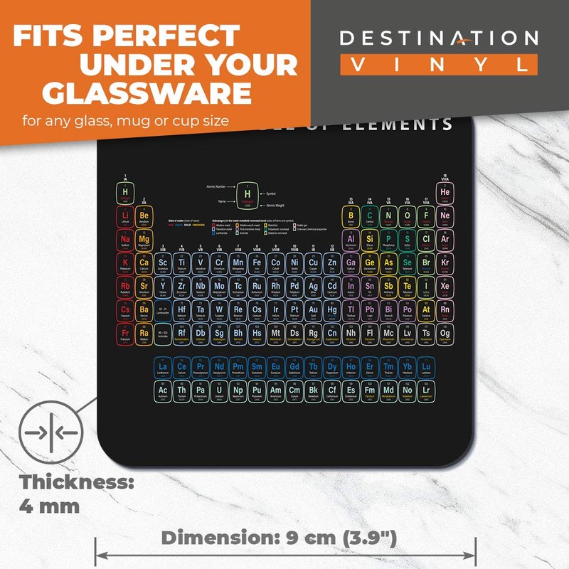 Great Coasters (Set of 2) Square/Glossy Quality Coasters/Tabletop Protection for