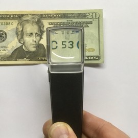 8x Pocket Magnifier with with Double Lens have a 4x or 8x ,Reading, Inspection Low Vision, Crafts, Quality Control, Professional Quality, MADE IN USA , by Electro Optix M-7 Plus