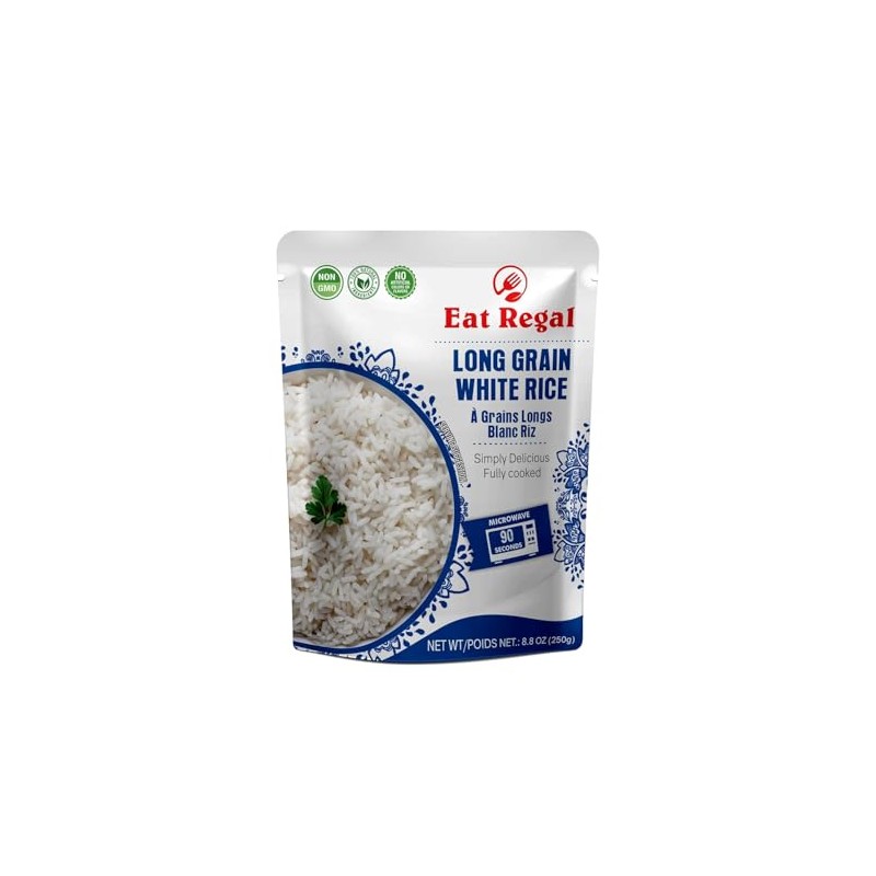 Eat Regal Long Grain White Rice, Non-GMO, Fully Cooked, Microwaveable,