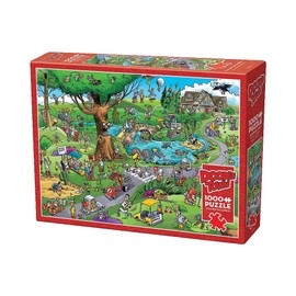 Cobble Hill Rompecabezas de 1000 piezas – DoodleTown: Par for The Course, póster de muestra incluido