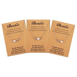 choice of all 2/3/4/5 Best Friend Necklace Bff Matching Heart Necklaces Sister Bestie Necklace Best Friend Friendship Gifts for Women Friends Teen Girls Trendy Stuff, Leather, No Gemstone