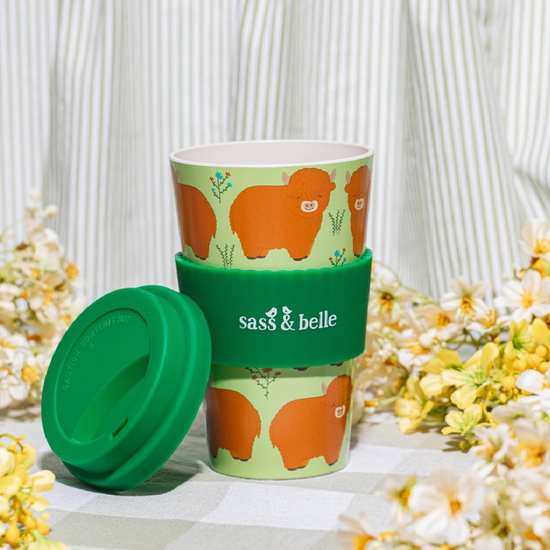 Sass & Belle Highland Cow Travel Coffee Cup