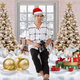 2.1 * 1.5m/ 7 * 5ft Christmas Backdrop Photography Background Portrait Photography Backdrops Photo Studio Props for Christmas Decoration Baby Children Portrait Photos Party