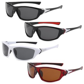 WIYETY Sport Sonnenbrille Polarisierte Brille: Polarisierte Sportbrille Herren 4 Stück UV-Schutz-400 Sonnenbrille Fahrradbrille für Herren Damen zum Radfahren Ski Golfen Angeln Fahren Wandern