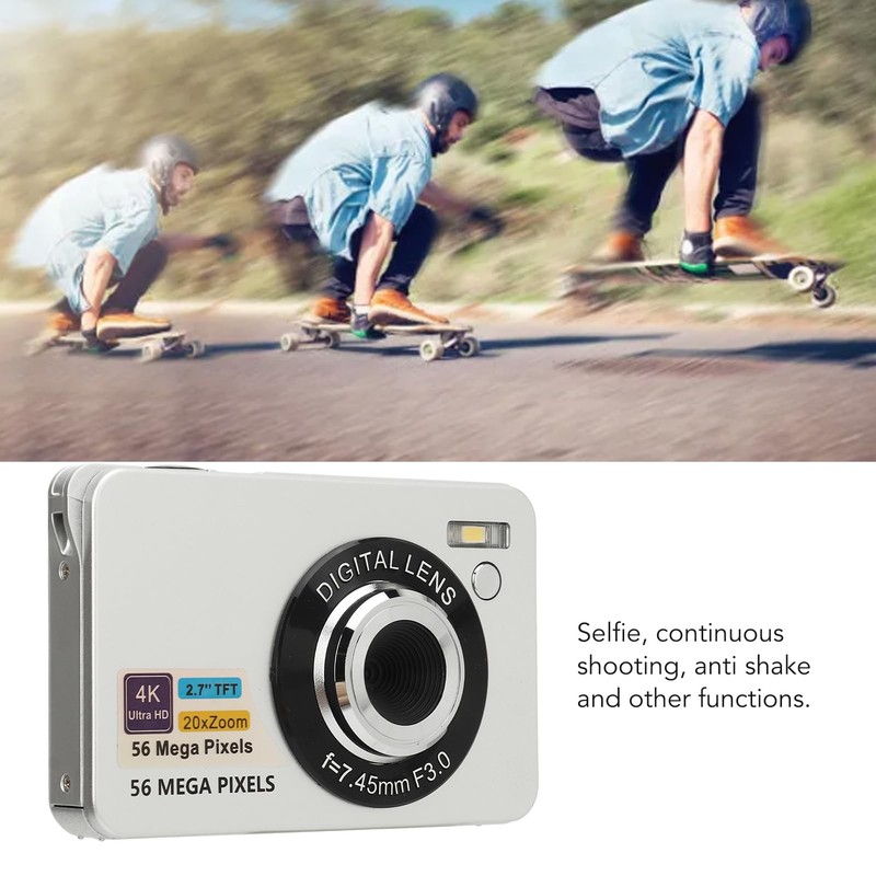 4K Digital Camera, 56MP Vlogging Camera with 20X Digital Zoom,