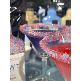 Snowy River Cocktail Salt Blends - Naturally Colored Kosher Margarita Salt for Cocktail Rimming and Decorative Salt Uses (4th July, 2oz Bottle)