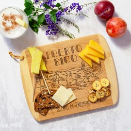 Totally Bamboo A Slice of Life Puerto Rico Serving and Cutting Board, 11" x 8.75"