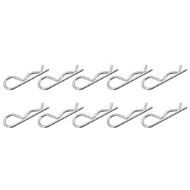METALLIXITY 10pcs 3mm x 60mm Cotter Pin Carbon Steel R Shape Spring Clip Pin Hook Pin Lock System Silver Tone