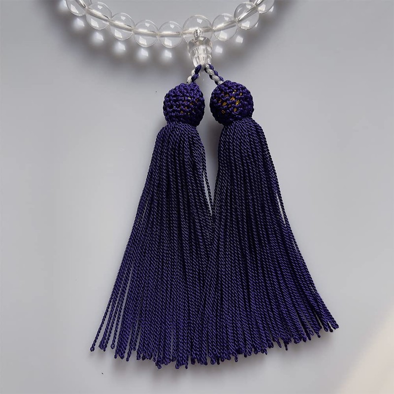 Nenju Shokunindo Women's Necklace Genuine Crystal Silk Tube Purple Navy