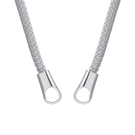 Quiges Women Snake Chain Necklace Silver Stainless Steel for Connection Rings without Pendant 46cm