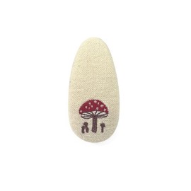 Embroidered Hair Clips (White Mushroom)