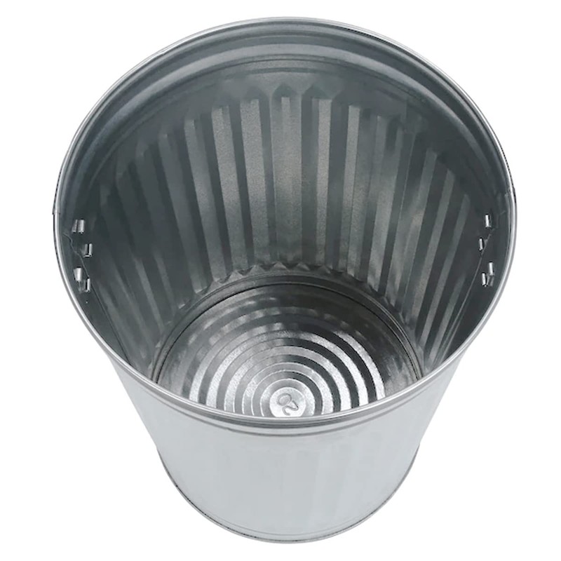 UTY 20 Gallon Galvanized Steel Trash Can with Lid, Silver,
