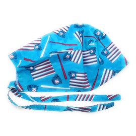 Scrub Hat Patriotic Baseball Items Bat Ball USA Flag Cotton Fabric Cap Do-Rag Skull Blue